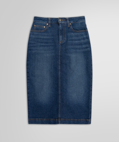 BROOKS BROTHERS(ブルックスブラザーズ)の「コットン ストレッチ ファイブポケット デニム ミディスカート(デニムスカート・レディース・ブルー・0/2/4/6/8)」の6枚目の写真
