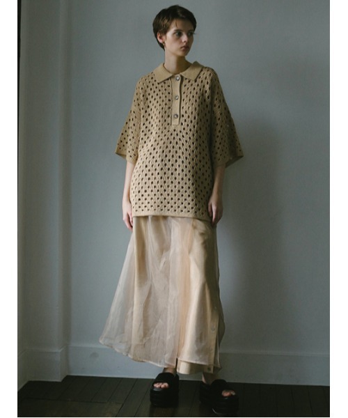 AMAIL（アマイル）の「Hole hole knit（ニット/セーター・レディース・ブルー/ベージュ・FREE）」の11枚目の写真