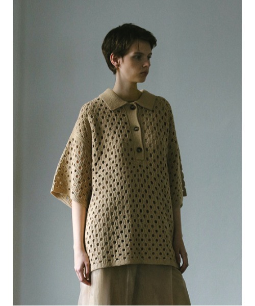 AMAIL（アマイル）の「Hole hole knit（ニット/セーター・レディース・ブルー/ベージュ・FREE）」の10枚目の写真