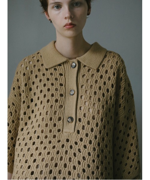 AMAIL（アマイル）の「Hole hole knit（ニット/セーター・レディース・ブルー/ベージュ・FREE）」の8枚目の写真