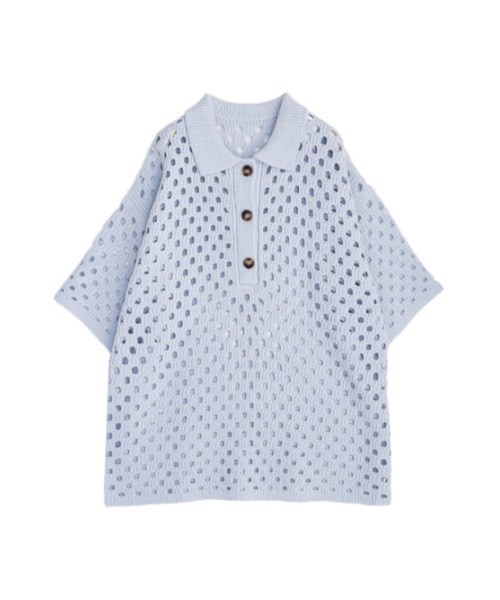 AMAIL（アマイル）の「Hole hole knit（ニット/セーター・レディース・ブルー/ベージュ・FREE）」の16枚目の写真