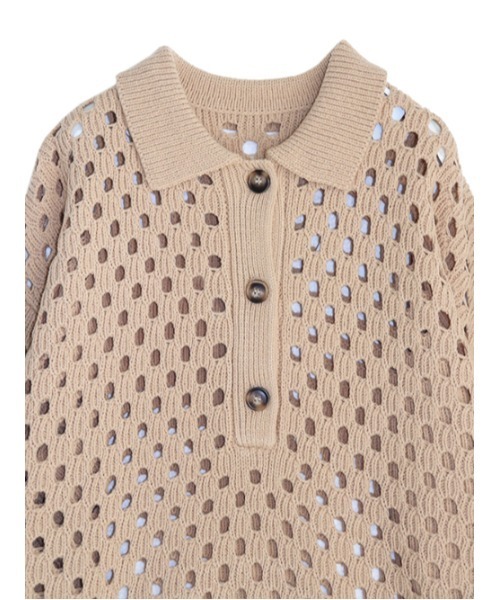 AMAIL（アマイル）の「Hole hole knit（ニット/セーター・レディース・ブルー/ベージュ・FREE）」の13枚目の写真