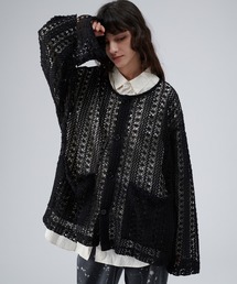 ONCILY | JACQUARD LACE SHEER SHIRT CARDIGAN / ジャガードレースシアーシャツカーディガン(シャツ/ブラウス)