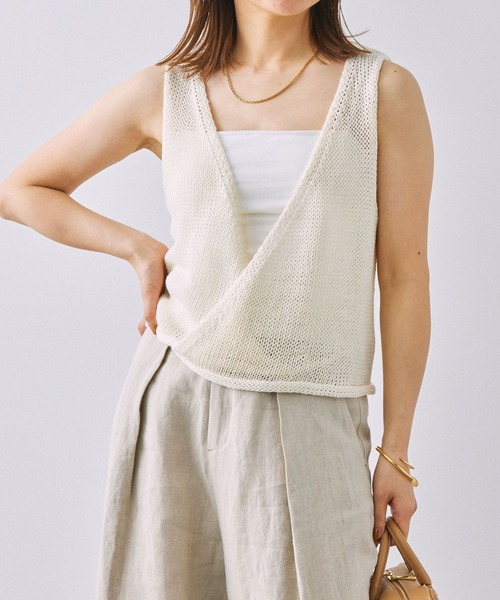 BABYLONE（バビロン）の「カシュクールニットジレ（ニット/セーター・レディース・オフホワイト/ベージュ・フリー）」の3枚目の写真