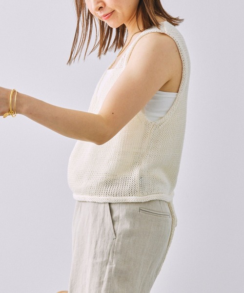 BABYLONE（バビロン）の「カシュクールニットジレ（ニット/セーター・レディース・オフホワイト/ベージュ・フリー）」の4枚目の写真