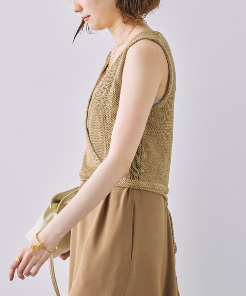 BABYLONE（バビロン）の「カシュクールニットジレ（ニット/セーター・レディース・オフホワイト/ベージュ・フリー）」の10枚目の写真