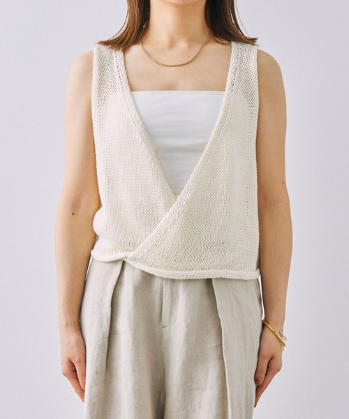 BABYLONE（バビロン）の「カシュクールニットジレ（ニット/セーター・レディース・オフホワイト/ベージュ・フリー）」の15枚目の写真