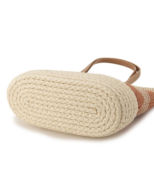 SHOO・LA・RUE（シューラルー）の「◆ボーダーペーパートートバッグ（トートバッグ・レディース・ブラック系2/オレンジ系その他4/キャメル・00）」の8枚目の写真