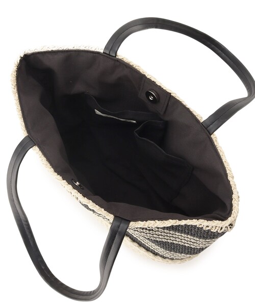 SHOO・LA・RUE（シューラルー）の「◆ボーダーペーパートートバッグ（トートバッグ・レディース・ブラック系2/オレンジ系その他4/キャメル・00）」の10枚目の写真