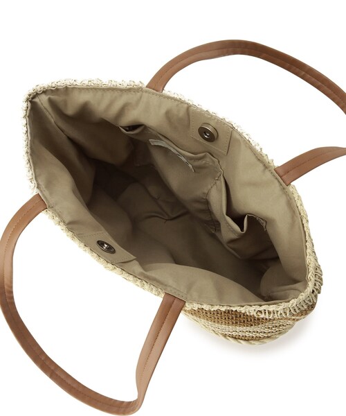 SHOO・LA・RUE（シューラルー）の「◆ボーダーペーパートートバッグ（トートバッグ・レディース・ブラック系2/オレンジ系その他4/キャメル・00）」の11枚目の写真