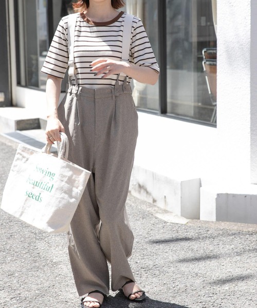 FORK&SPOON（フォークアンドスプーン）の「FORK&SPOON　サスペンダーパンツ（その他パンツ・レディース・ベージュ系その他/ブラック・1/2）」の19枚目の写真