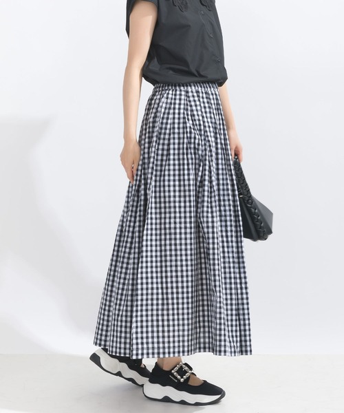 PICCIN(ピッチン)の「【WEB限定】ギンガムチェックコットンフレアスカート(スカート・レディース・ブラック系その他/ブルー系その他・M)」の18枚目の写真