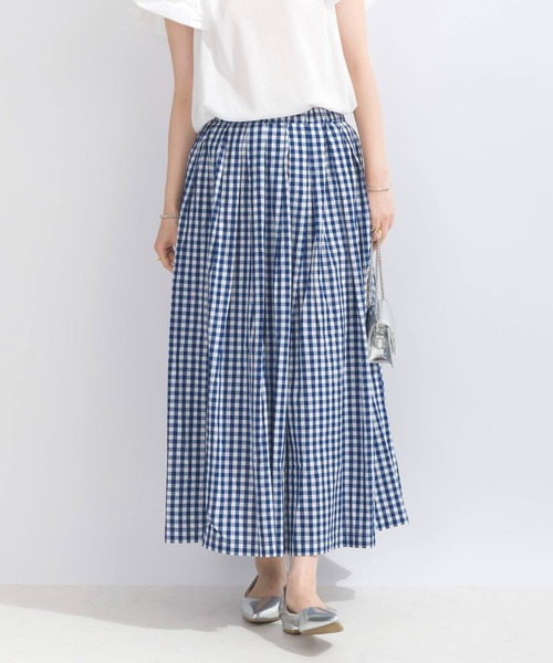 PICCIN(ピッチン)の「【WEB限定】ギンガムチェックコットンフレアスカート(スカート・レディース・ブラック系その他/ブルー系その他・M)」の5枚目の写真