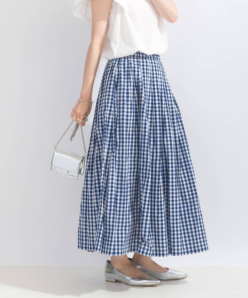 PICCIN(ピッチン)の「【WEB限定】ギンガムチェックコットンフレアスカート(スカート・レディース・ブラック系その他/ブルー系その他・M)」の8枚目の写真