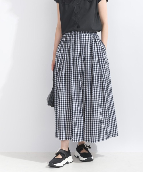 PICCIN(ピッチン)の「【WEB限定】ギンガムチェックコットンフレアスカート(スカート・レディース・ブラック系その他/ブルー系その他・M)」の17枚目の写真
