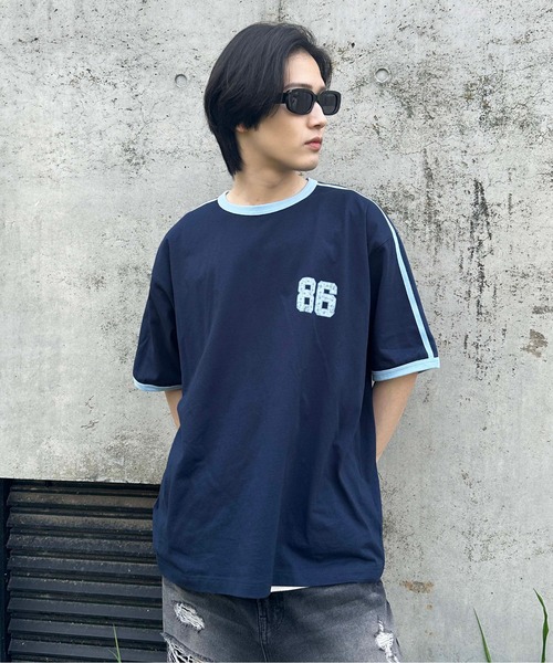 NERDY 公式正規品 womans バーシティ ロゴ リンガー 半袖Tシャツ カレッジロゴリンガーTシャツ – PIXIUM