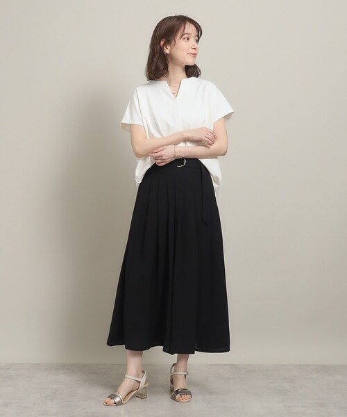 ITS'DEMO（イッツデモ）の「◆【肌触りさらり／ウエストゴム】タックスカーチョ（その他パンツ・レディース・ベージュ/ブラック/グリーン・00）」の21枚目の写真