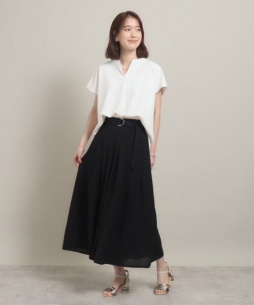 ITS'DEMO（イッツデモ）の「◆【肌触りさらり／ウエストゴム】タックスカーチョ（その他パンツ・レディース・ベージュ/ブラック/グリーン・00）」の20枚目の写真