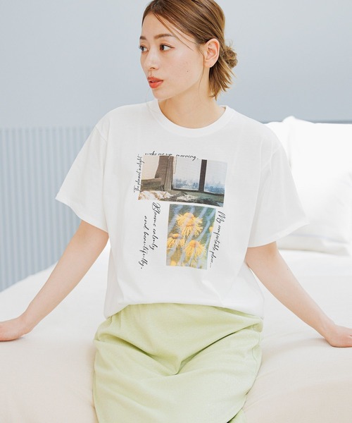 LAKOLE(ラコレ)の「アソートフォトTEE / 125541(Tシャツ/カットソー・レディース・ホワイト/オフホワイト・SMALL/MEDIUM)」の7枚目の写真
