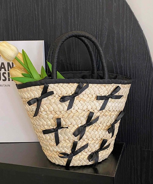 TONE SELECT GOODS（トーンセレクトグッズ）の「Liaa/リボン付き かごバッグ A18352（かごバッグ・レディース・ピンク/ブラック/ブルー・FREE）」の16枚目の写真