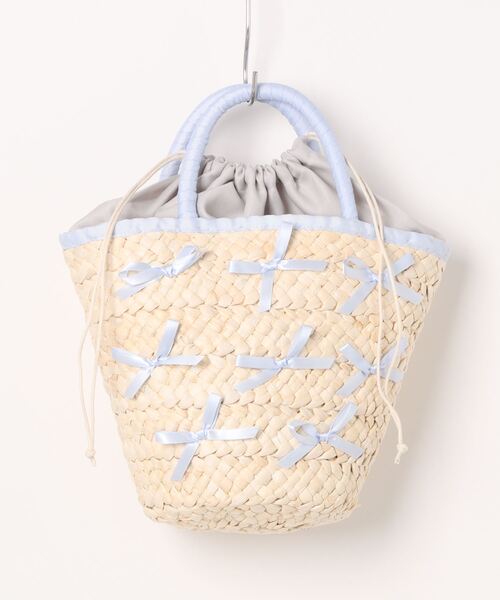 TONE SELECT GOODS（トーンセレクトグッズ）の「Liaa/リボン付き かごバッグ A18352（かごバッグ・レディース・ピンク/ブラック/ブルー・FREE）」の7枚目の写真