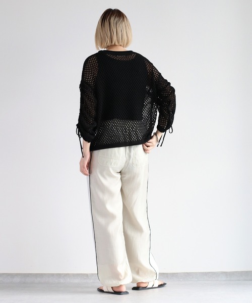 cepo（セポ）の「シアードロストサイドラインパンツ　〈セットアップ可能〉（その他パンツ・レディース・ブラック/オフホワイト/ネイビー・M）」の16枚目の写真