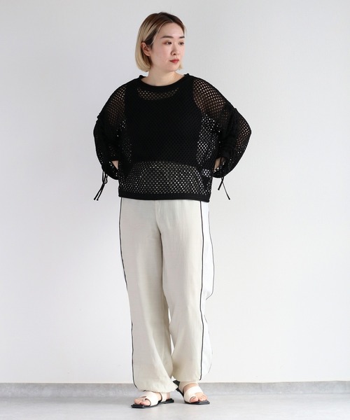 cepo（セポ）の「シアードロストサイドラインパンツ　〈セットアップ可能〉（その他パンツ・レディース・ブラック/オフホワイト/ネイビー・M）」の18枚目の写真