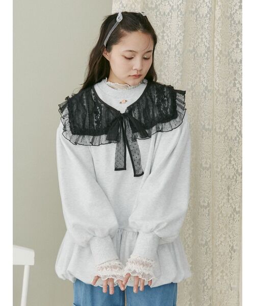merry jenny（メリージェニー）の「チュールシアーフリルカラー（付け襟・レディース・ブラック/オフホワイト/アイボリー・FREE）」の14枚目の写真
