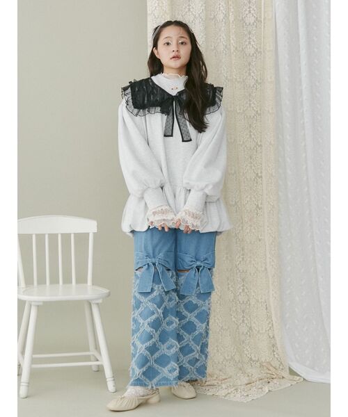 merry jenny（メリージェニー）の「チュールシアーフリルカラー（付け襟・レディース・ブラック/オフホワイト/アイボリー・FREE）」の16枚目の写真