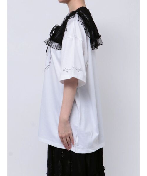 merry jenny（メリージェニー）の「チュールシアーフリルカラー（付け襟・レディース・ブラック/オフホワイト/アイボリー・FREE）」の4枚目の写真