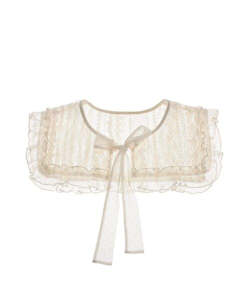 merry jenny（メリージェニー）の「チュールシアーフリルカラー（付け襟・レディース・ブラック/オフホワイト/アイボリー・FREE）」の7枚目の写真