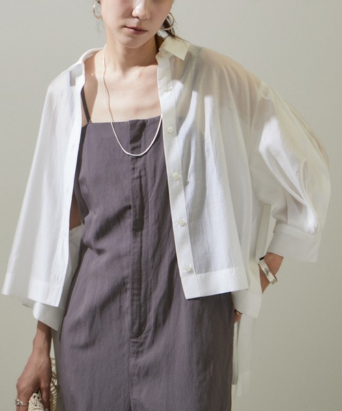 SALON adam et rope'（サロン アダム エ ロペ）の「ボリュームスリーブクロップドシアーブラウス/シャツ（シャツ/ブラウス・レディース・ホワイト/ブラック/ブラウン系その他2・FREE）」の16枚目の写真