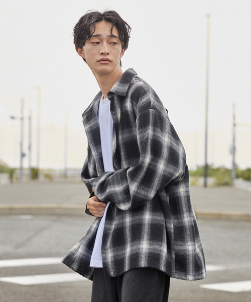 molk(モルク)の「【molk】アソートオンブレチェックドローコードシャツ(シャツ/ブラウス・メンズ・ブルー系/ブラック系/ブラウン系・S/XS/M)」の4枚目の写真
