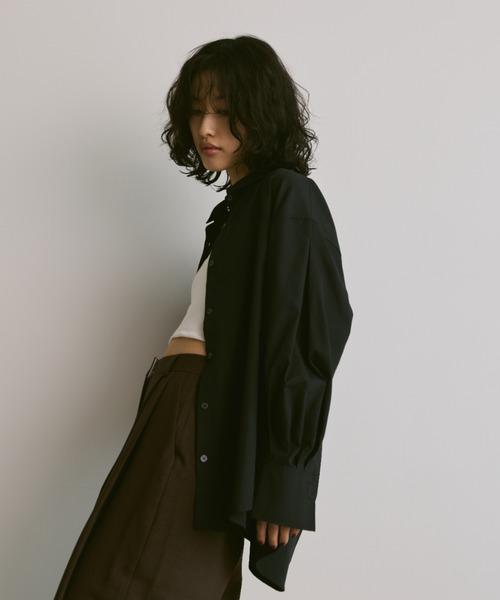 Aunt Marie's(アントマリーズ)の「タックボリュームスリーブオーバーサイズシャツ(シャツ/ブラウス・レディース・サックスブルー/ブラック/ホワイト・FREE)」の20枚目の写真