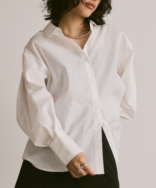 Aunt Marie's(アントマリーズ)の「タックボリュームスリーブオーバーサイズシャツ(シャツ/ブラウス・レディース・サックスブルー/ブラック/ホワイト・FREE)」の8枚目の写真