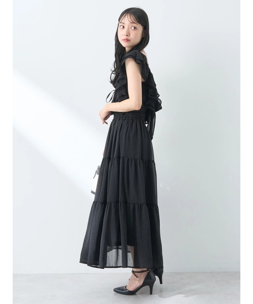 earth music&ecology（アースミュージックアンドエコロジー）の「フロッキードットフリルビスチェ（ベスト・レディース・アイボリー/ブラック・FREE）」の8枚目の写真