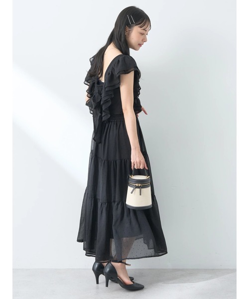 earth music&ecology（アースミュージックアンドエコロジー）の「フロッキードットフリルビスチェ（ベスト・レディース・アイボリー/ブラック・FREE）」の9枚目の写真