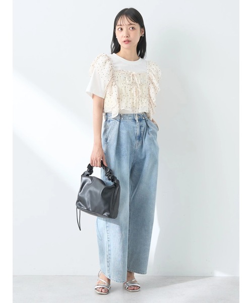 earth music&ecology（アースミュージックアンドエコロジー）の「フロッキードットフリルビスチェ（ベスト・レディース・アイボリー/ブラック・FREE）」の13枚目の写真