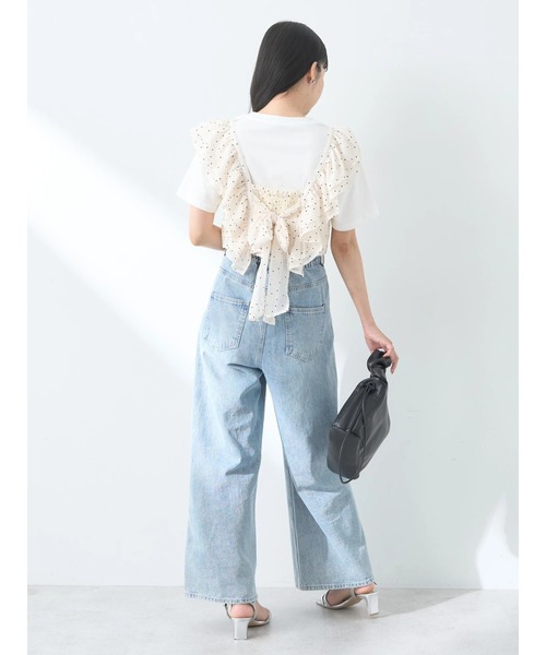 earth music&ecology（アースミュージックアンドエコロジー）の「フロッキードットフリルビスチェ（ベスト・レディース・アイボリー/ブラック・FREE）」の15枚目の写真