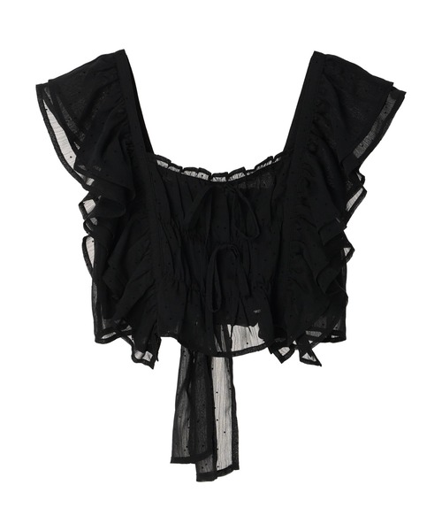 earth music&ecology（アースミュージックアンドエコロジー）の「フロッキードットフリルビスチェ（ベスト・レディース・アイボリー/ブラック・FREE）」の20枚目の写真