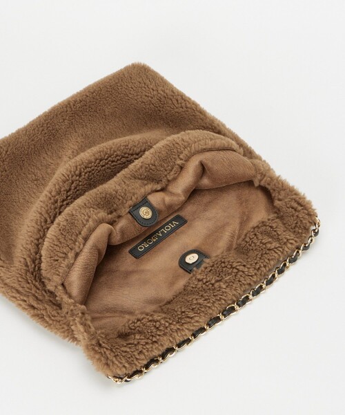 VIOLAd'ORO(ヴィオラドーロ)の「【VIOLAd'ORO (ヴィオラドーロ) 】エコファーチェーントート(ショルダーバッグ・レディース・ブラウン・FREE)」の5枚目の写真