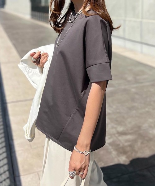 ネックが選べる！ライトダンボールダブルスリーブプルオーバー Emma