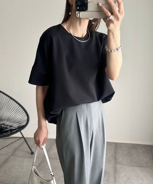 ネックが選べる！ライトダンボールダブルスリーブプルオーバー Emma