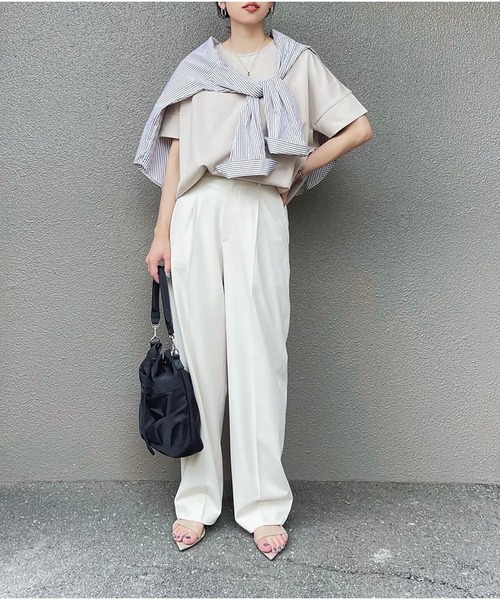 Emma Taylor(エマテイラー)の「ネックが選べる!ライトダンボールダブルスリーブプルオーバー(Tシャツ/カットソー・レディース・ベージュ/ホワイト/ブラウン/チャコールグレー/ブラック/ネイビー/ブラック系その他/グレー系その他/ブラウン系その他/ベージュ系その他/ホワイト系その他・FREE)」の17枚目の写真