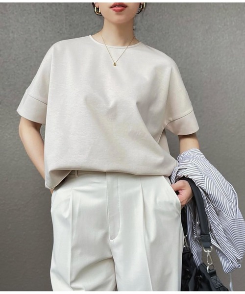 Emma Taylor(エマテイラー)の「ネックが選べる!ライトダンボールダブルスリーブプルオーバー(Tシャツ/カットソー・レディース・ベージュ/ホワイト/ブラウン/チャコールグレー/ブラック/ネイビー/ブラック系その他/グレー系その他/ブラウン系その他/ベージュ系その他/ホワイト系その他・FREE)」の13枚目の写真