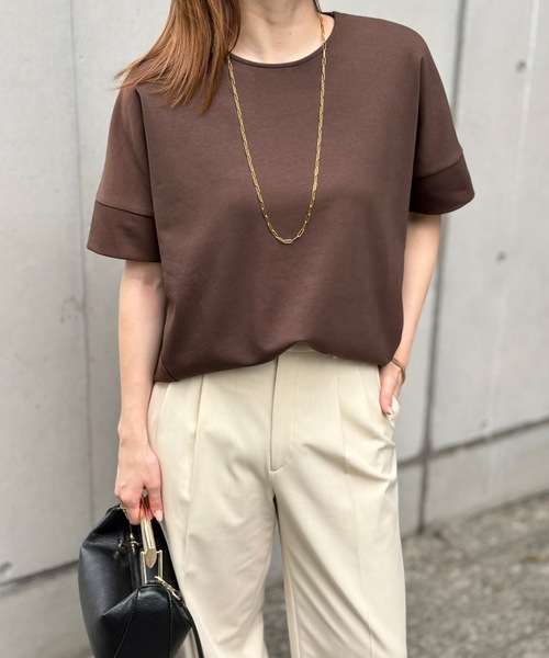 Emma Taylor(エマテイラー)の「ネックが選べる!ライトダンボールダブルスリーブプルオーバー(Tシャツ/カットソー・レディース・ベージュ/ホワイト/ブラウン/チャコールグレー/ブラック/ネイビー/ブラック系その他/グレー系その他/ブラウン系その他/ベージュ系その他/ホワイト系その他・FREE)」の22枚目の写真