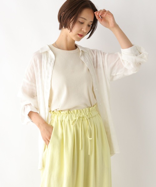 LEPSIM（レプシィム）の「ジャガードストライプシャツ　127578（シャツ/ブラウス・レディース・イエロー/アイボリー/ブラック・FREE）」の2枚目の写真