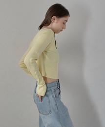 【MINERTE】cropped long sleeve T-shirt / 指穴付きクロップドダイバーニットロンT