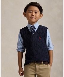 POLO RALPH LAUREN CHILDRENSWEAR（ポロ ラルフ ローレン チルドレンズウェア）の「ケーブルニット コットン セーター ベスト（ベスト・キッズ）」