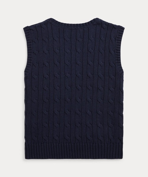 POLO RALPH LAUREN CHILDRENSWEAR(ポロ ラルフ ローレン チルドレンズウェア)の「ケーブルニット コットン セーター ベスト(ベスト・キッズ・ネイビー系1・6/4/7/3)」の6枚目の写真